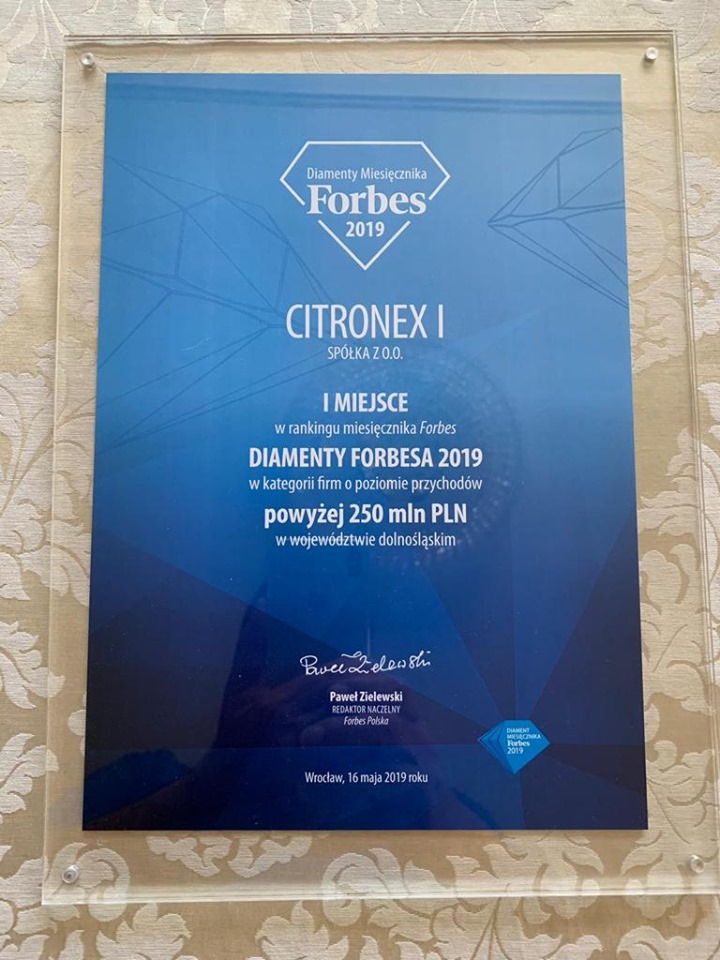 Citronex wins the 'Forbes Diamonds' award